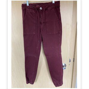 American Eagle Next Level Stretch High Waisted Jegging Joggers - Burgundy Size 6